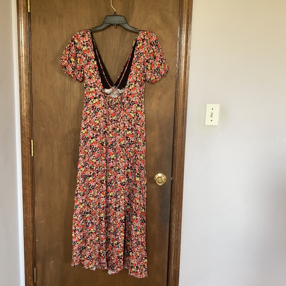 Rewind long floral print dress w criss cross in back boho XXL jrs - Picture 14 of 17